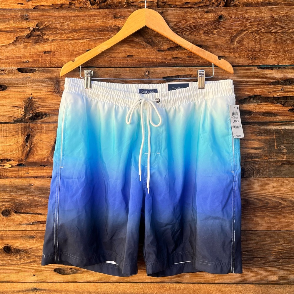CLUB ROOM | NWT Blue Ombre Men's Swim Shorts L